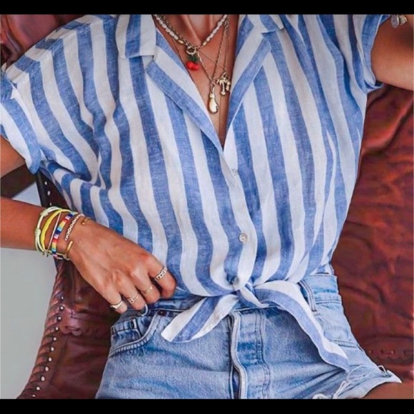 Red/ White Stripes Tops.Size- M - Picture 14 of 14